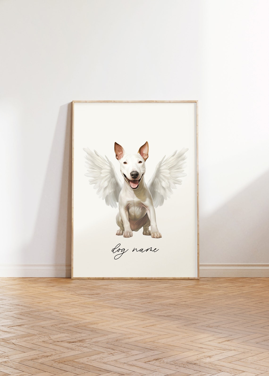 Bull Terrier Dog Memorial Rainbow Bridge Print Pet Loss Memorial Gift Portrait Angel Dog Print Pet Loss Sympathy Gift Custom Dog Painting - Image 3