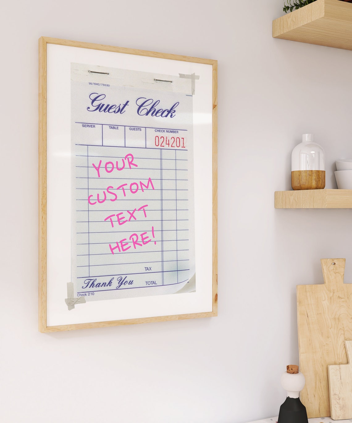 Custom Guest Check Your Text Here Personalized Bar Cart Poster - Image 3