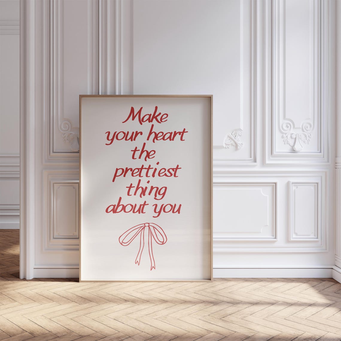 Make Your Heart The Prettiest Thing About You Red Quote Poster - Image 5