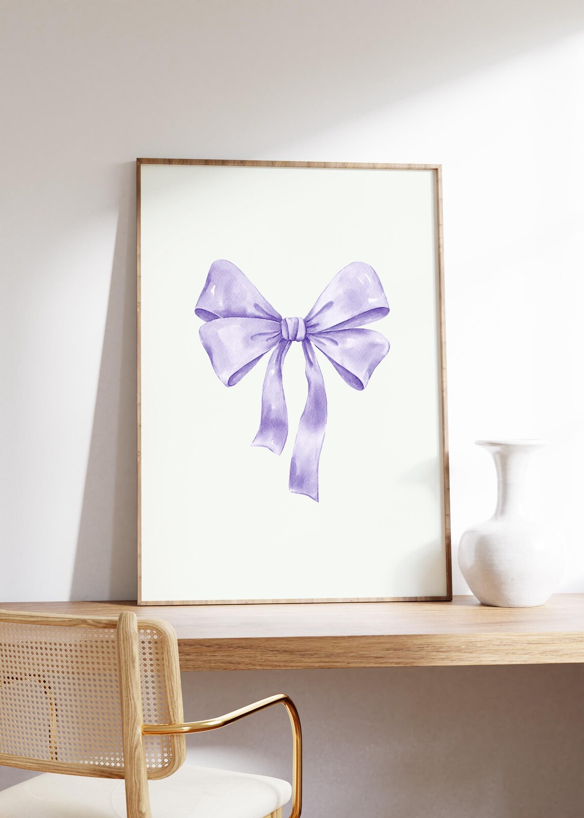 Purple Bow Nursery Print, Coquette Balletcore Poster - Image 3