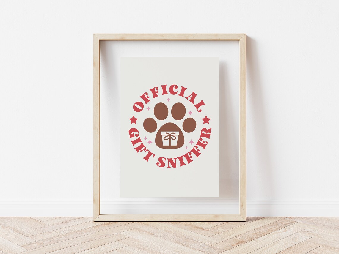 Official Gift Sniffer Funny Dog Paw Christmas Holiday Quote Print - Image 5