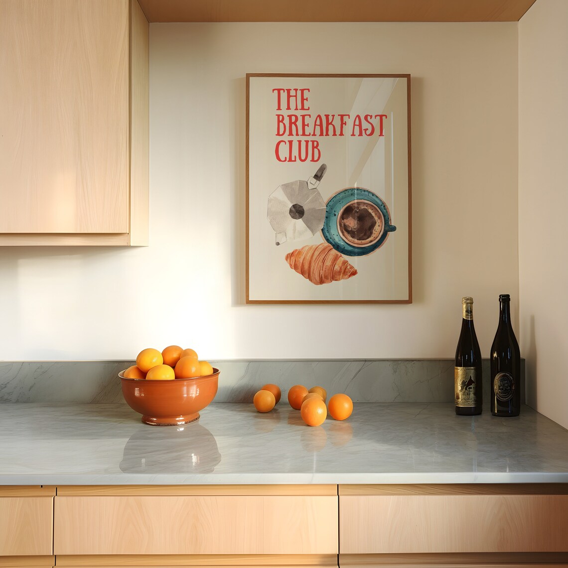 The Breakfast Club Coffee and Croissant Kitchen Illustration Poster - Image 4