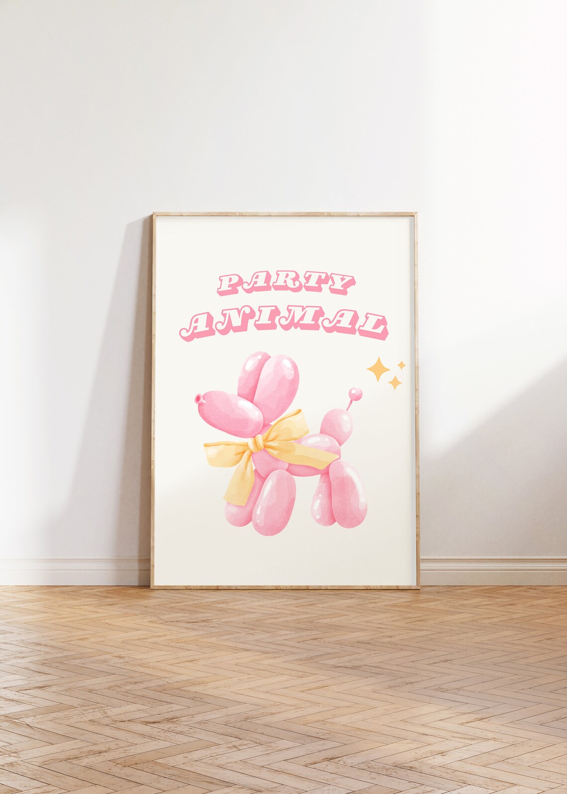 Party Animal Pink Balloon Dog Preppy Coquette Girly Room Poster - Image 5
