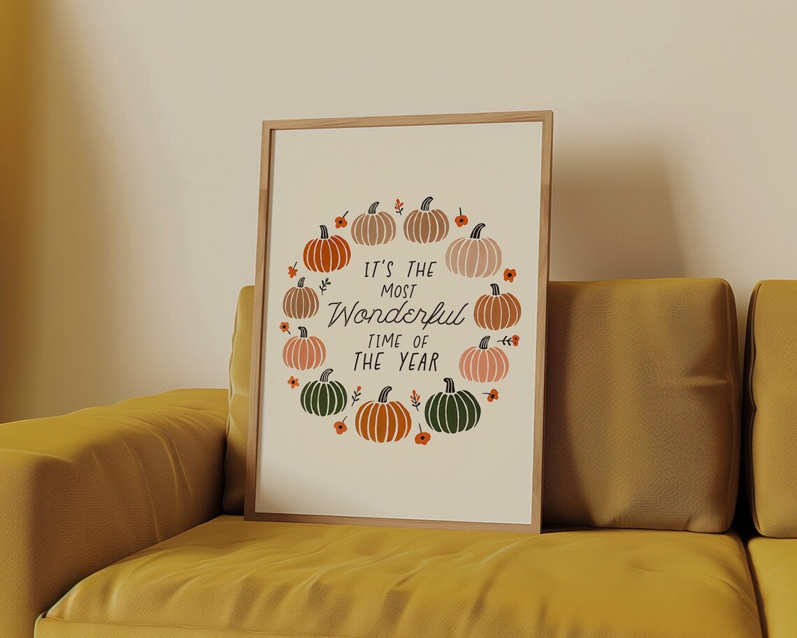 Its the Most Wonderful Time of the Year Pumpkin Wreath Poster - Image 3