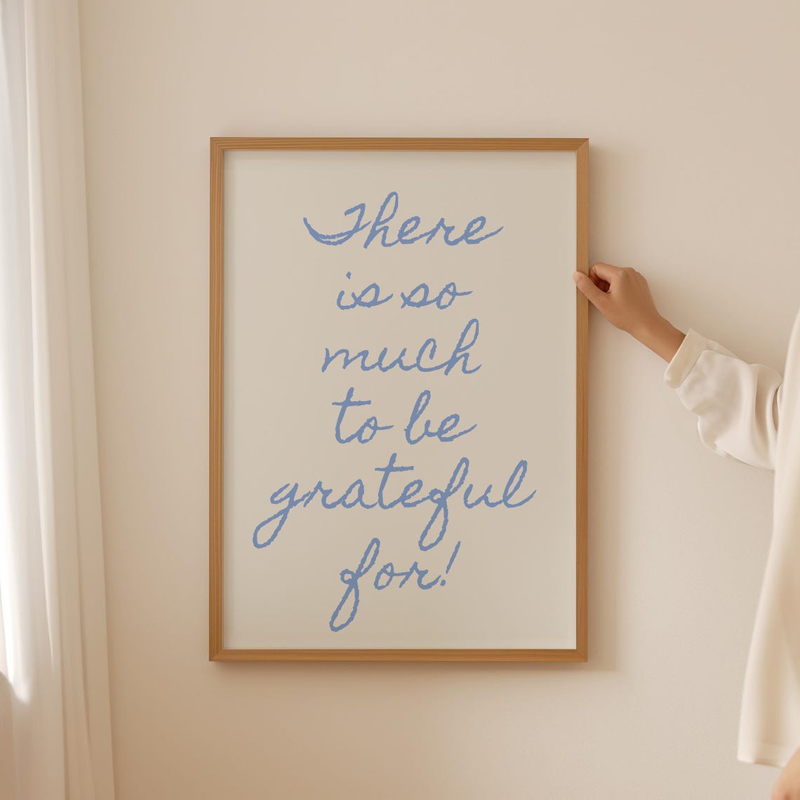 There Is So Much To Be Grateful For Positive Affirmations Light Blue Aesthetic Art Inspirational Quote Daily Reminder - Image 2