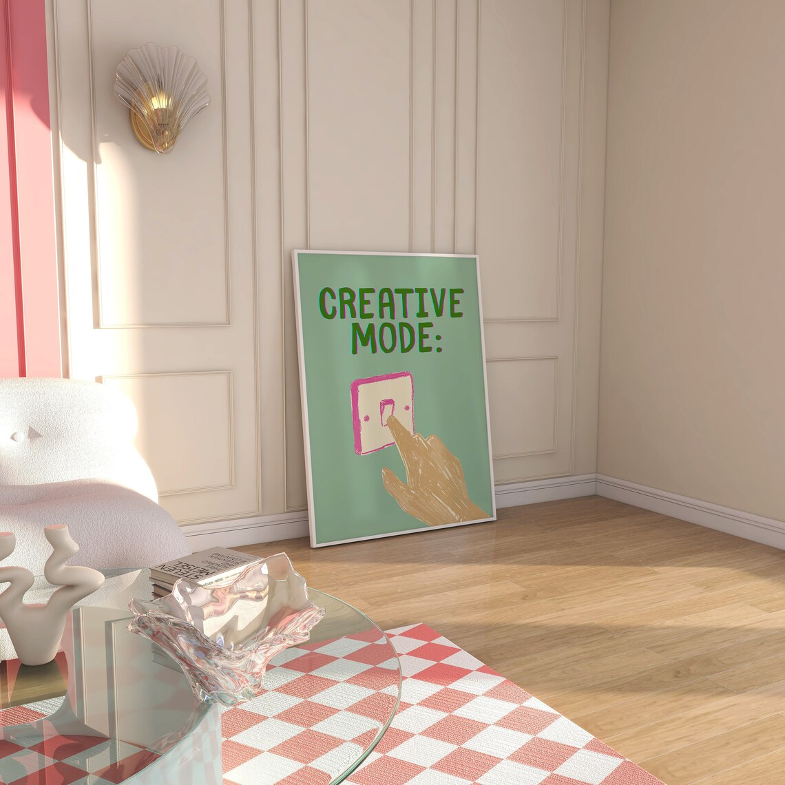Creative Mode Print Funny Office Prints Trendy Wall Art Prints Girly Apartment Decor Pink Retro Funky Wall Art - Image 4