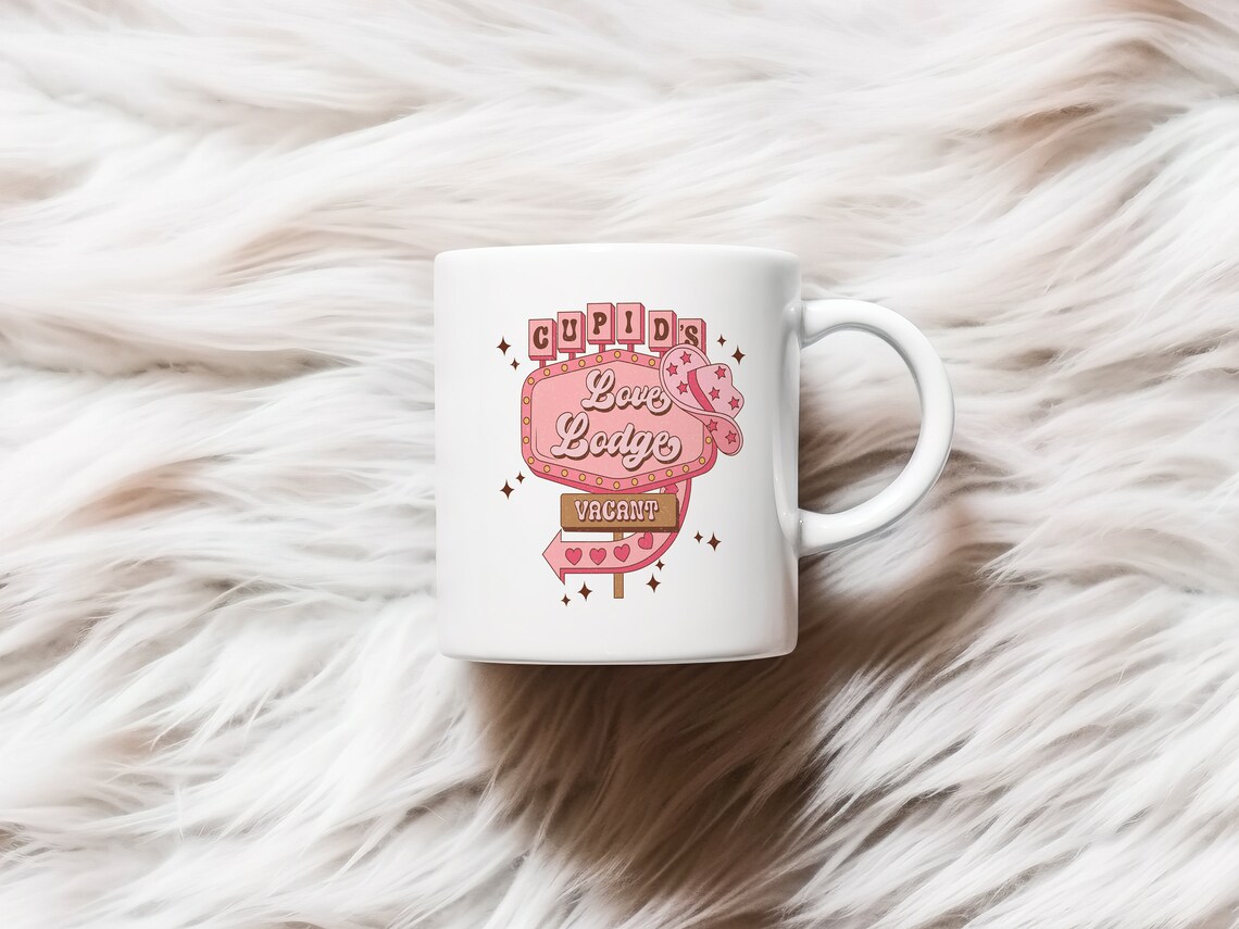Cupids Love Lodge Vacant Retro Motel Sign Western Valentine Poster - Image 2