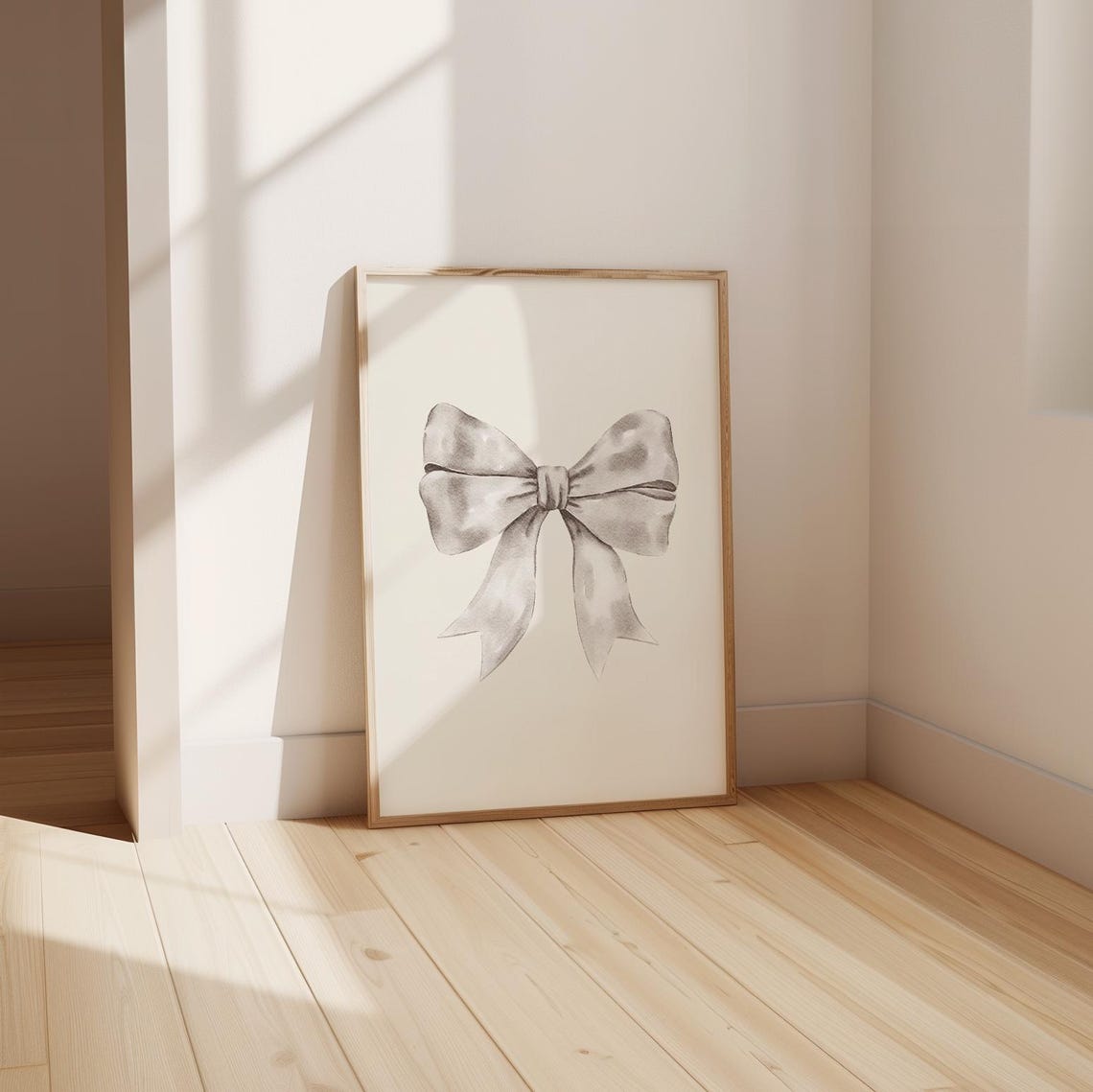 White Watercolor Bow Ribbon Coquette Balletcore Bedroom Poster - Image 2