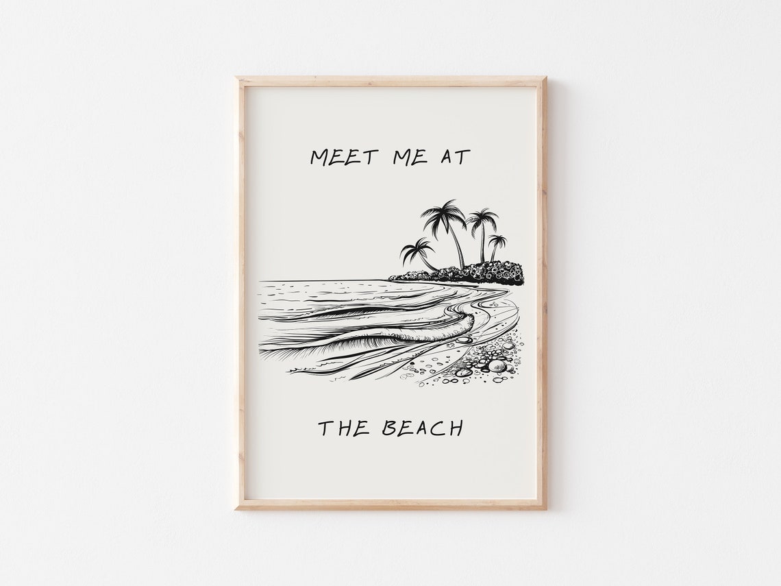Meet Me at the Beach Island Shoreline Waves Tropical Coastal Poster - Image 5