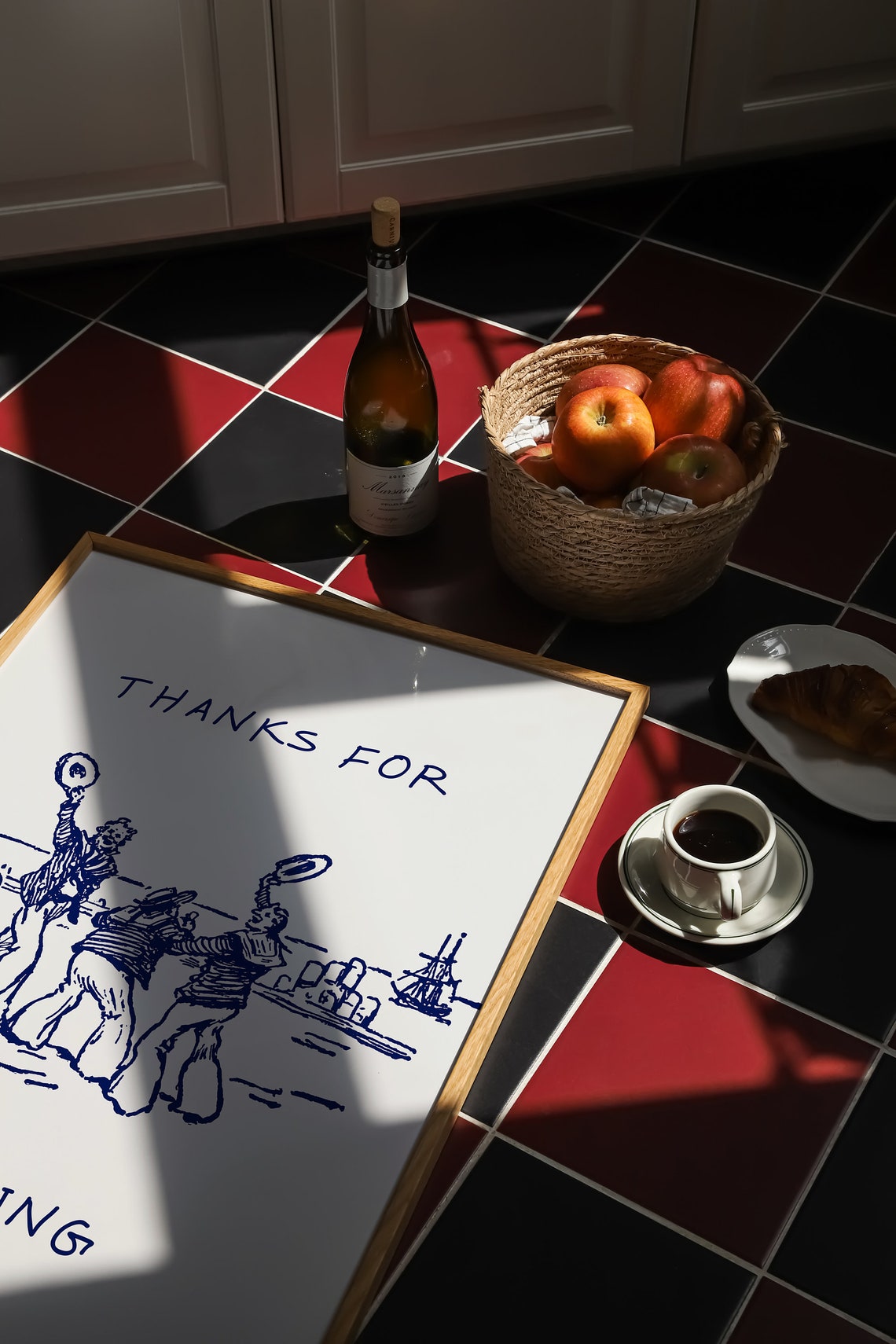 Thanks for Coming Navy Sailor Sketch Coastal Farewell Poster - Image 3