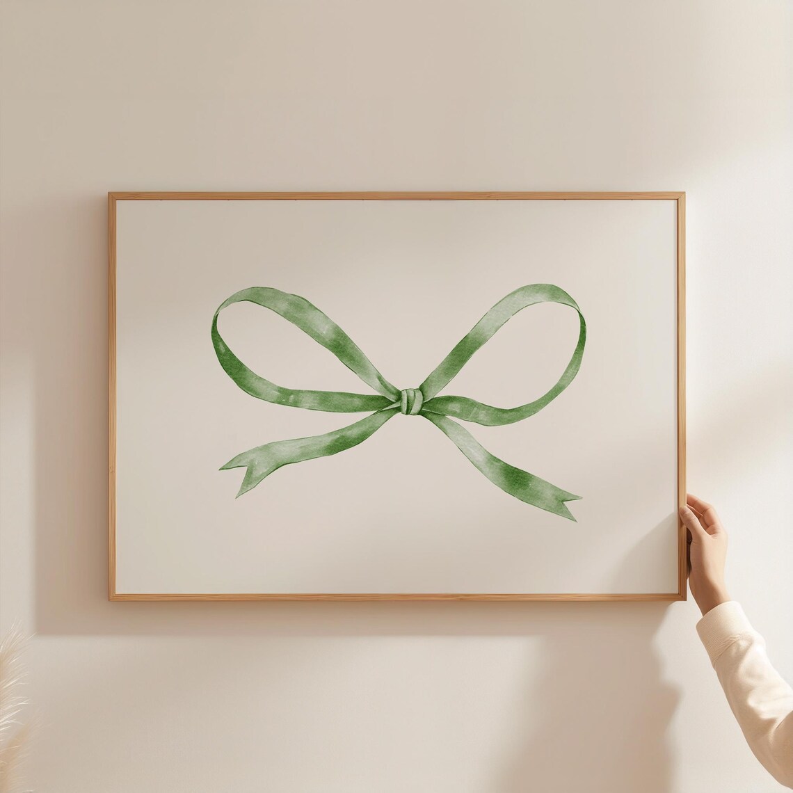 Green Bow Print Coquette Balletcore Wall Art Print