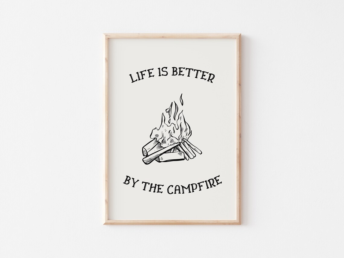 Life Is Better By The Campfire Vintage Camping Art Print - Image 4