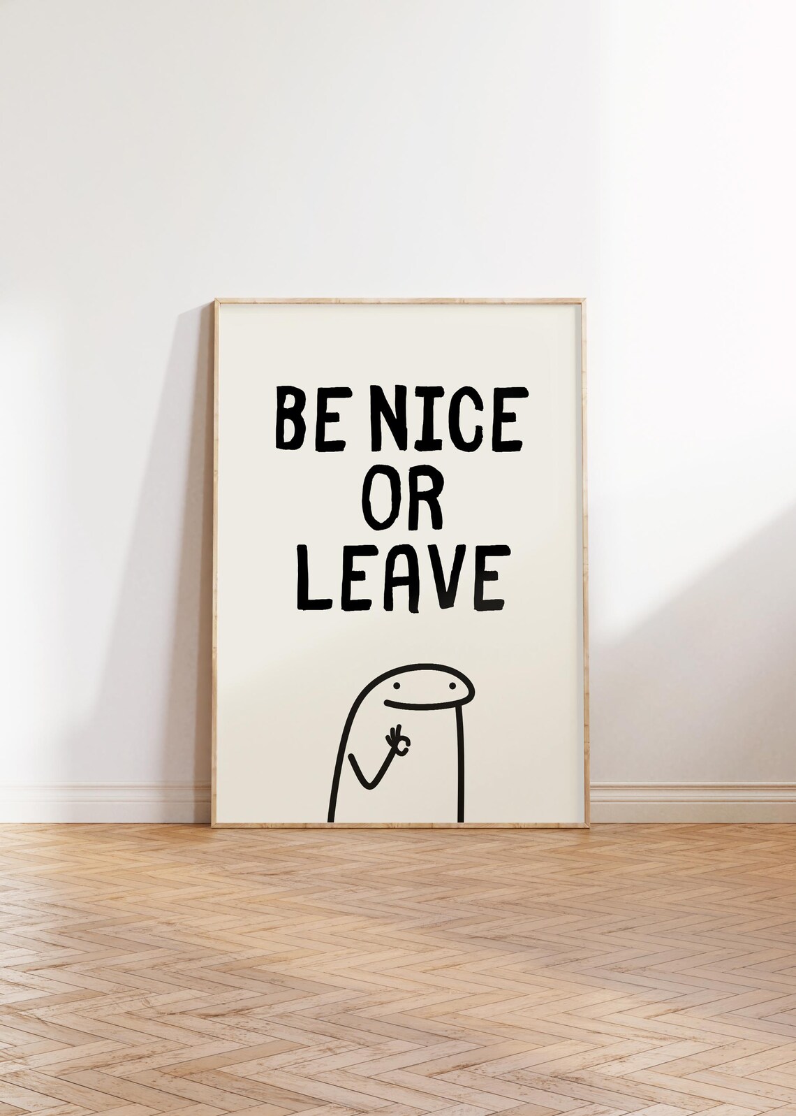 Be Nice Or Leave Funny Quote Dorm Room Art Print - Image 4