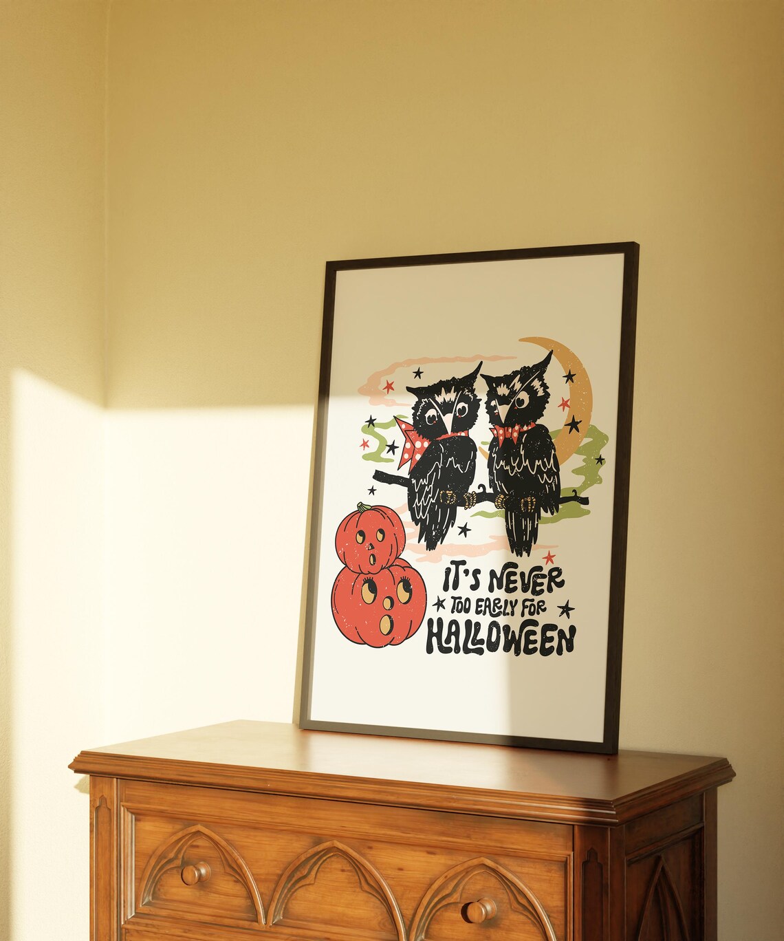 It’s Never Too Early For Halloween, Retro Pumpkin Art Print - Image 4
