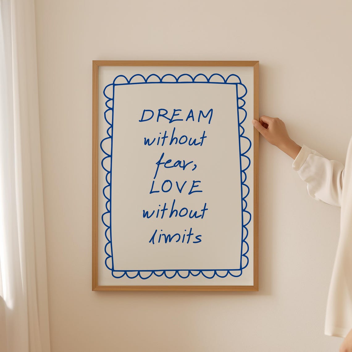 Dream Without Fear Love Without Limits Blue Hand Lettered Quote Print - Image 5