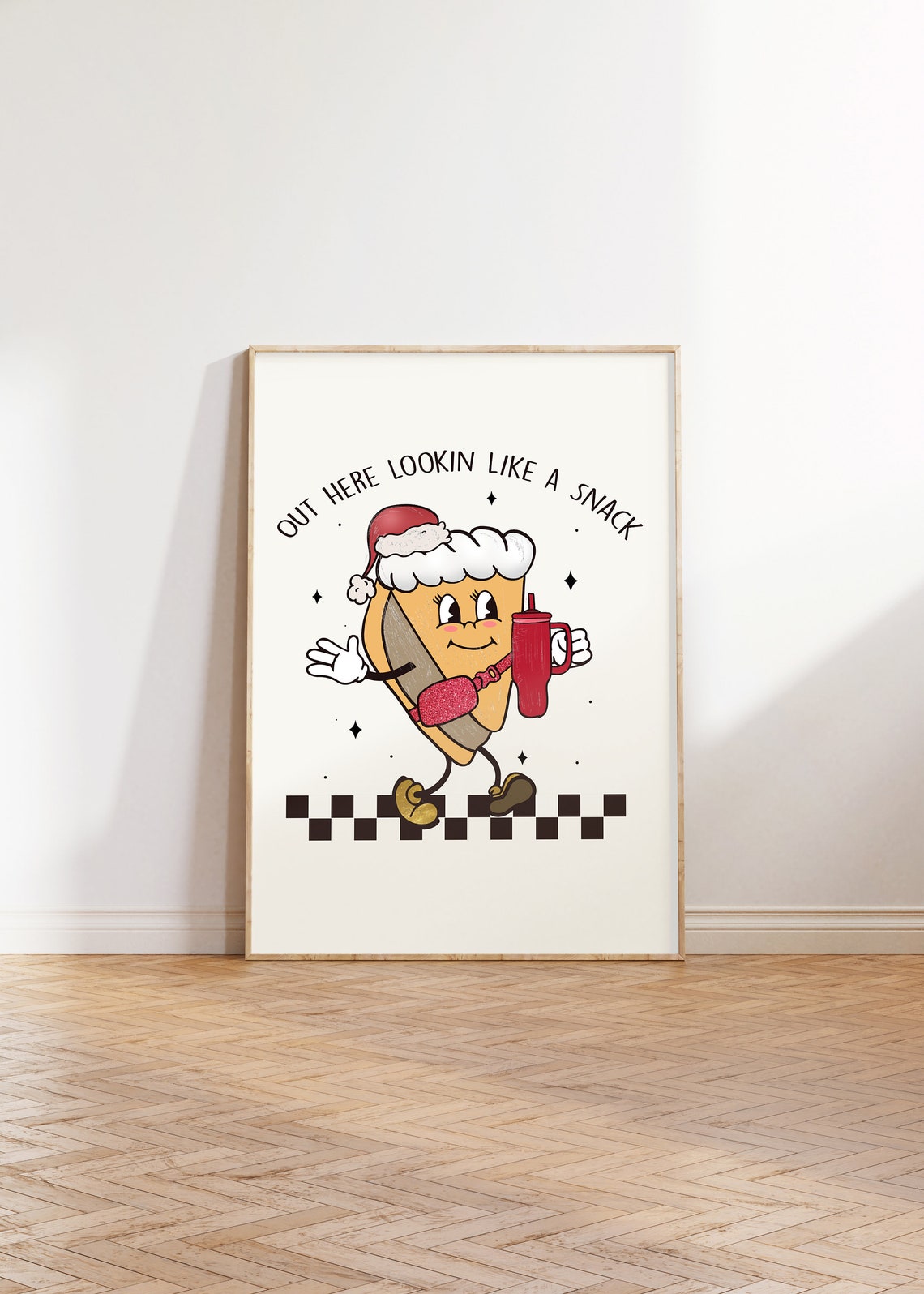 Out Here Lookin Like a Snack Pumpkin Pie Santa Hat Christmas Poster - Image 3