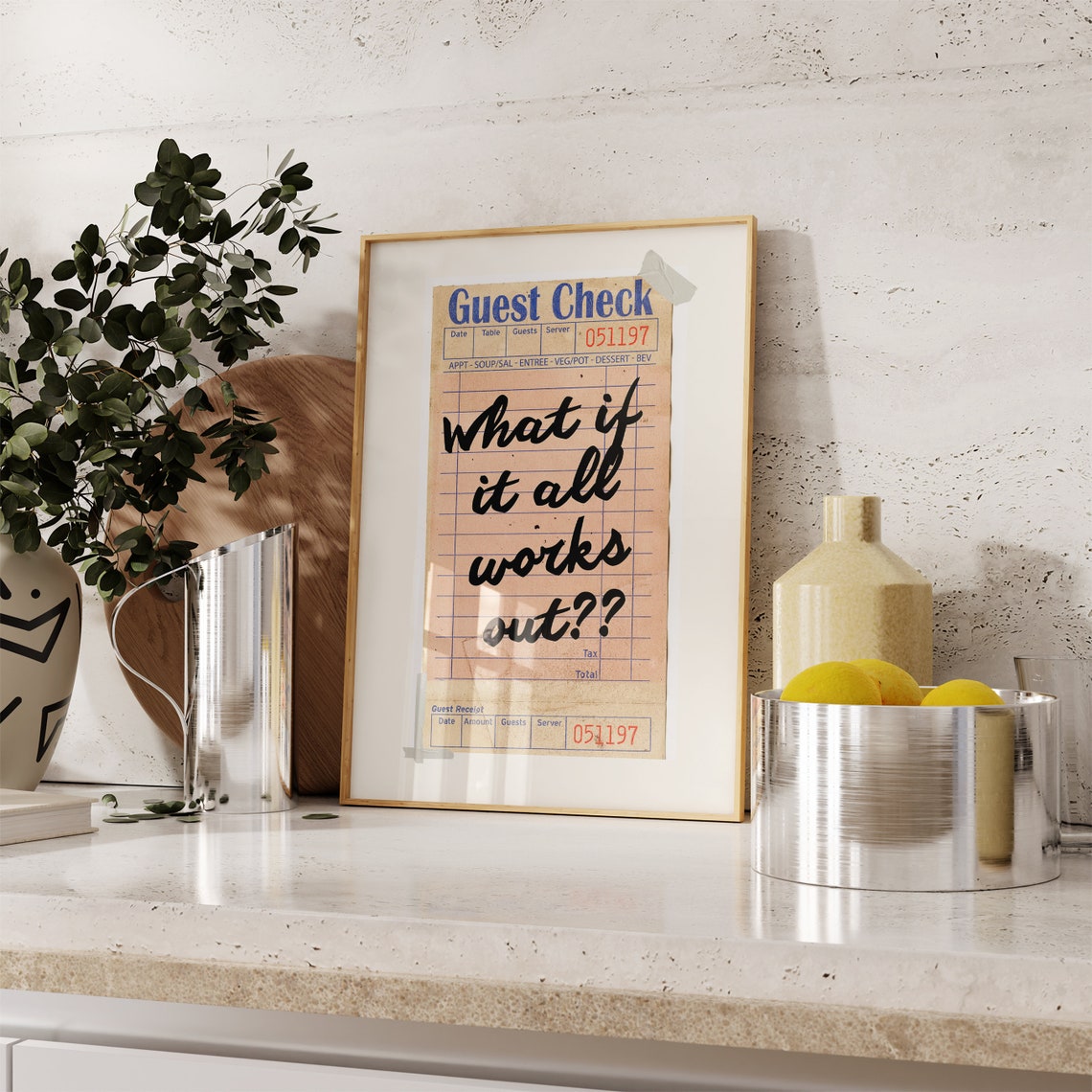 What If It All Works Out Vintage Guest Check Motivational Poster - Image 5