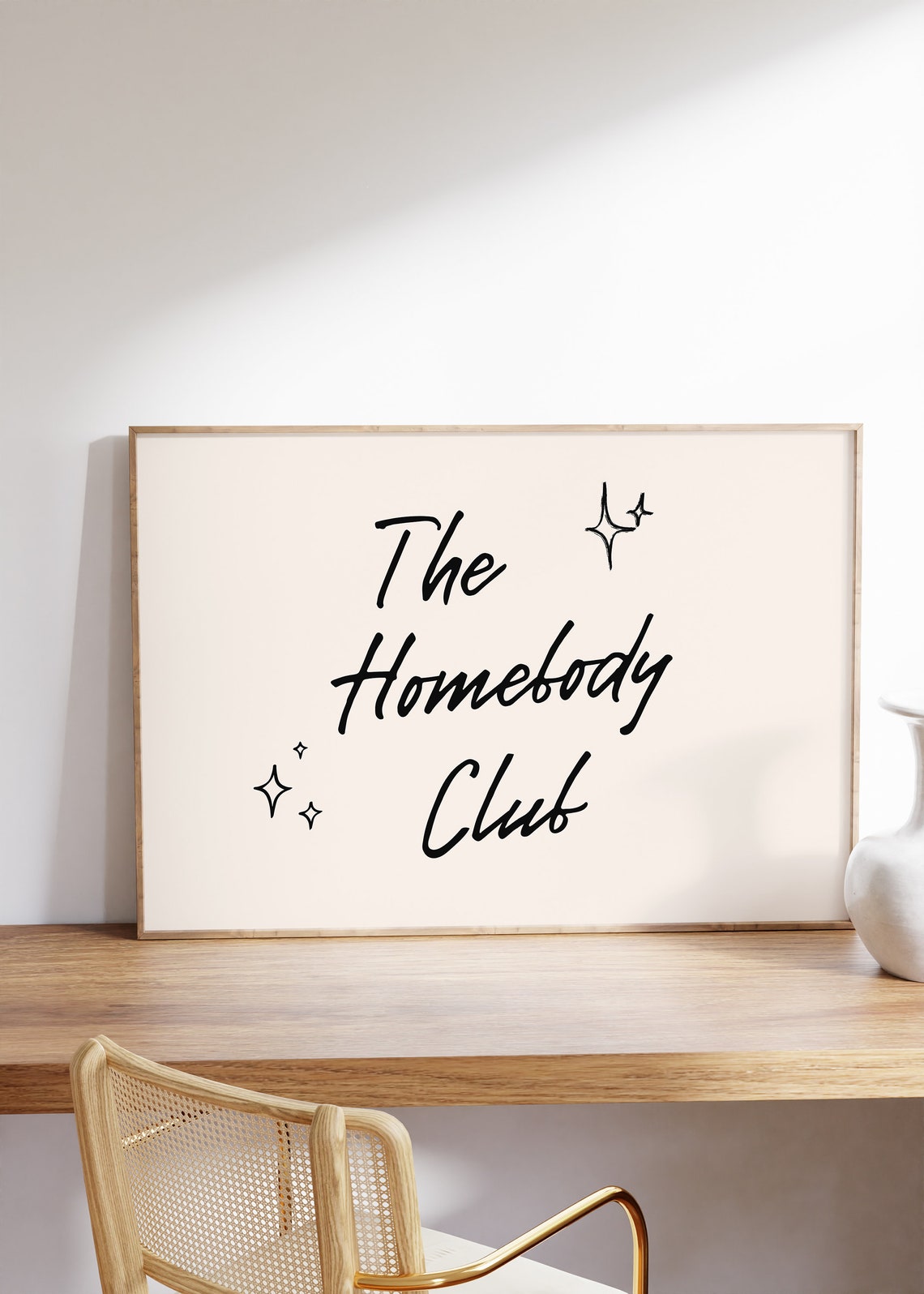The Homebody Club Handwritten Script Quote Landscape Wall Poster - Image 5