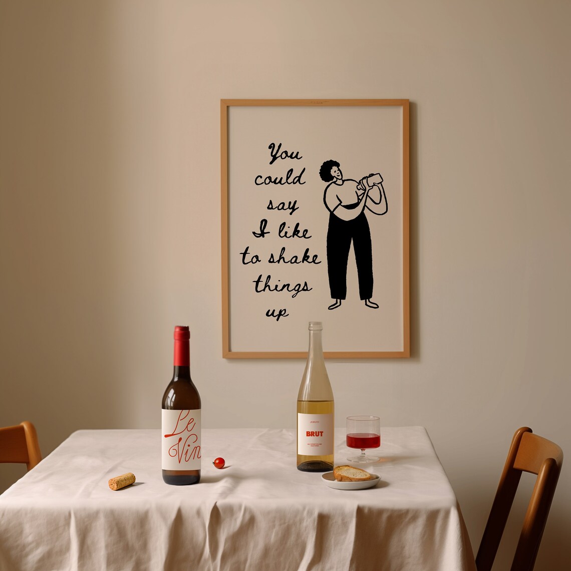 La Barmaid Print Cute Bartender Poster Minimalist Kitchen Decor Funny Bar Cart Wall Art Modern Bar Cart Decor Drinks - Image 4