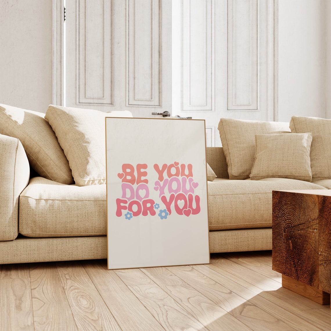 Be You Do You For You Retro Bubble Letter Self Love Quote Poster - Image 3