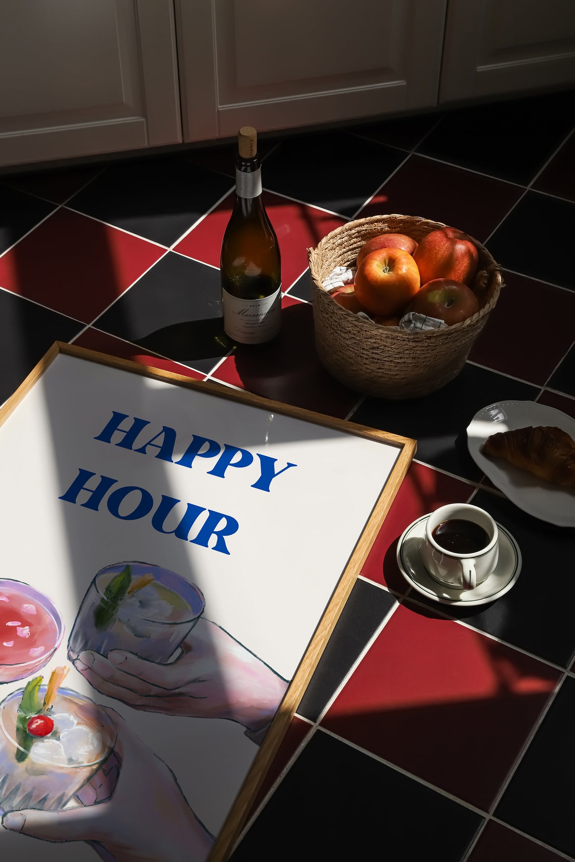 Happy Hour Art Print Bar Cart Wall Art Retro Cocktails Poster Aesthetic Bar Cart Decor Bar Cart Print Trendy Food Drink Art - Image 3