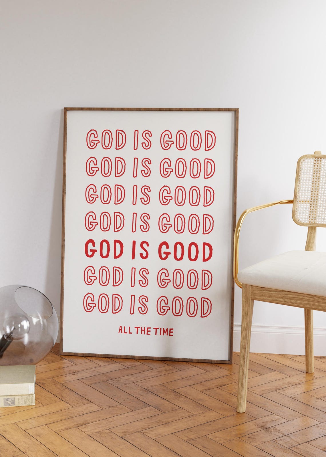 God Is Good All the Time Red Repeated Faith Christian Poster - Image 5