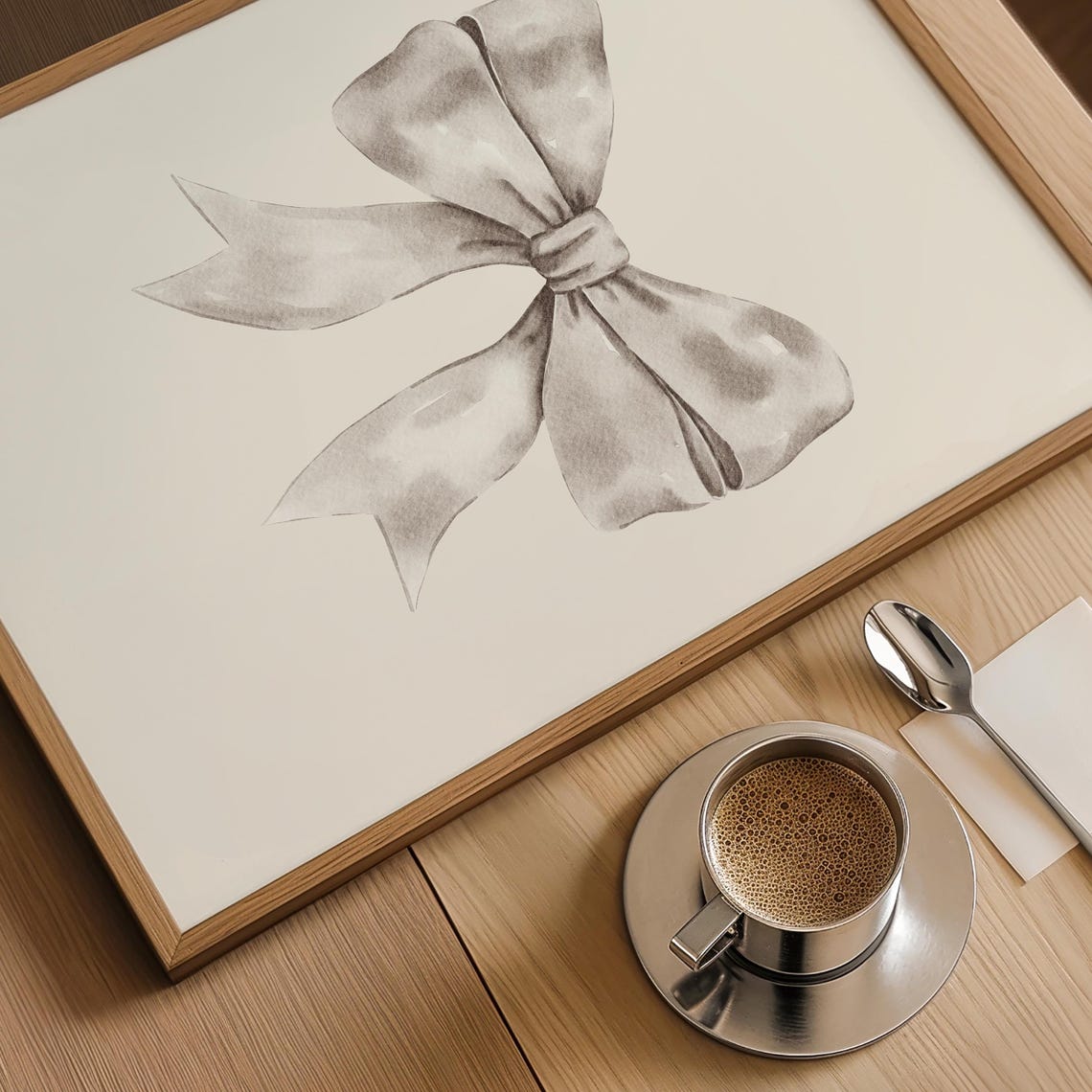 White Watercolor Bow Ribbon Coquette Balletcore Bedroom Poster - Image 3