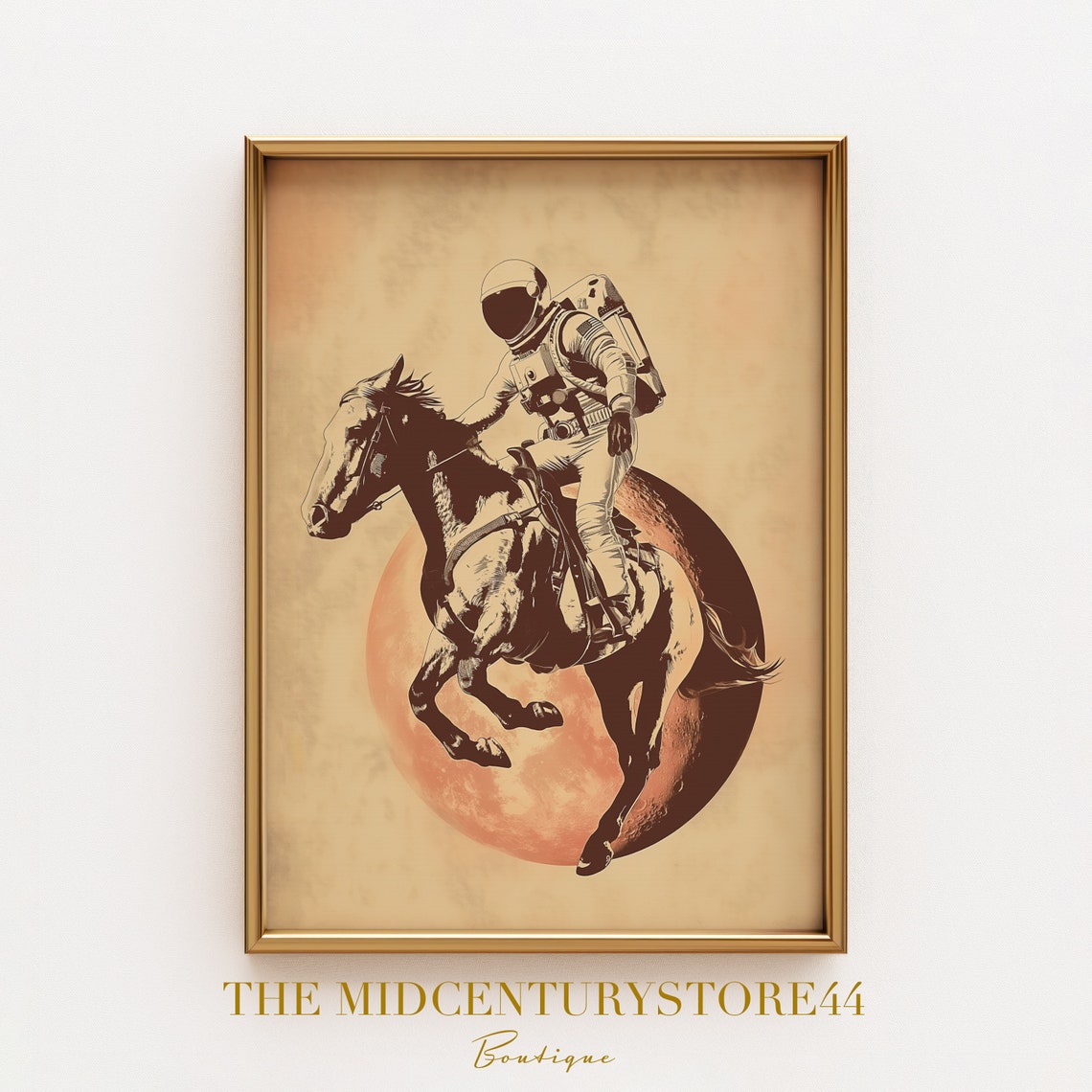 Rodeo Astronaut Print Space Cowboy Poster Bucking Bronco Wall Art Printed On Luxury Paper - Image 3