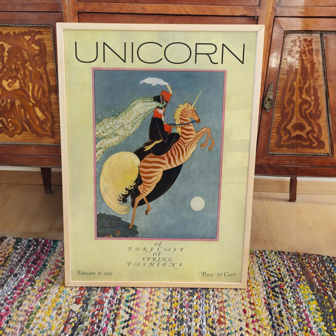 Unicorn February 1927 Spring Fashions Vintage Magazine Poster - Image 3