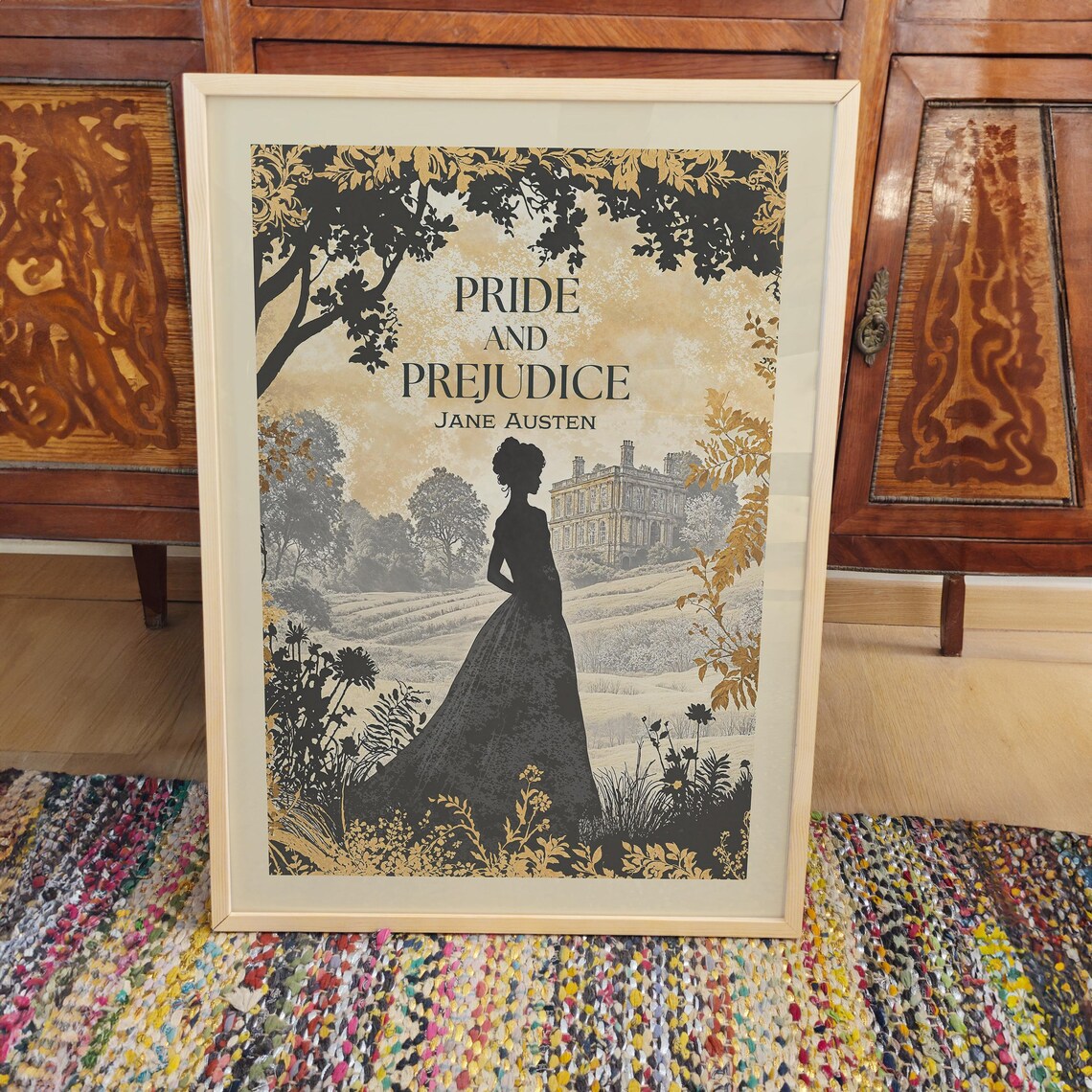 Pride And Prejudice Jane Austen Literary Book Cover Style Art Poster - Image 3