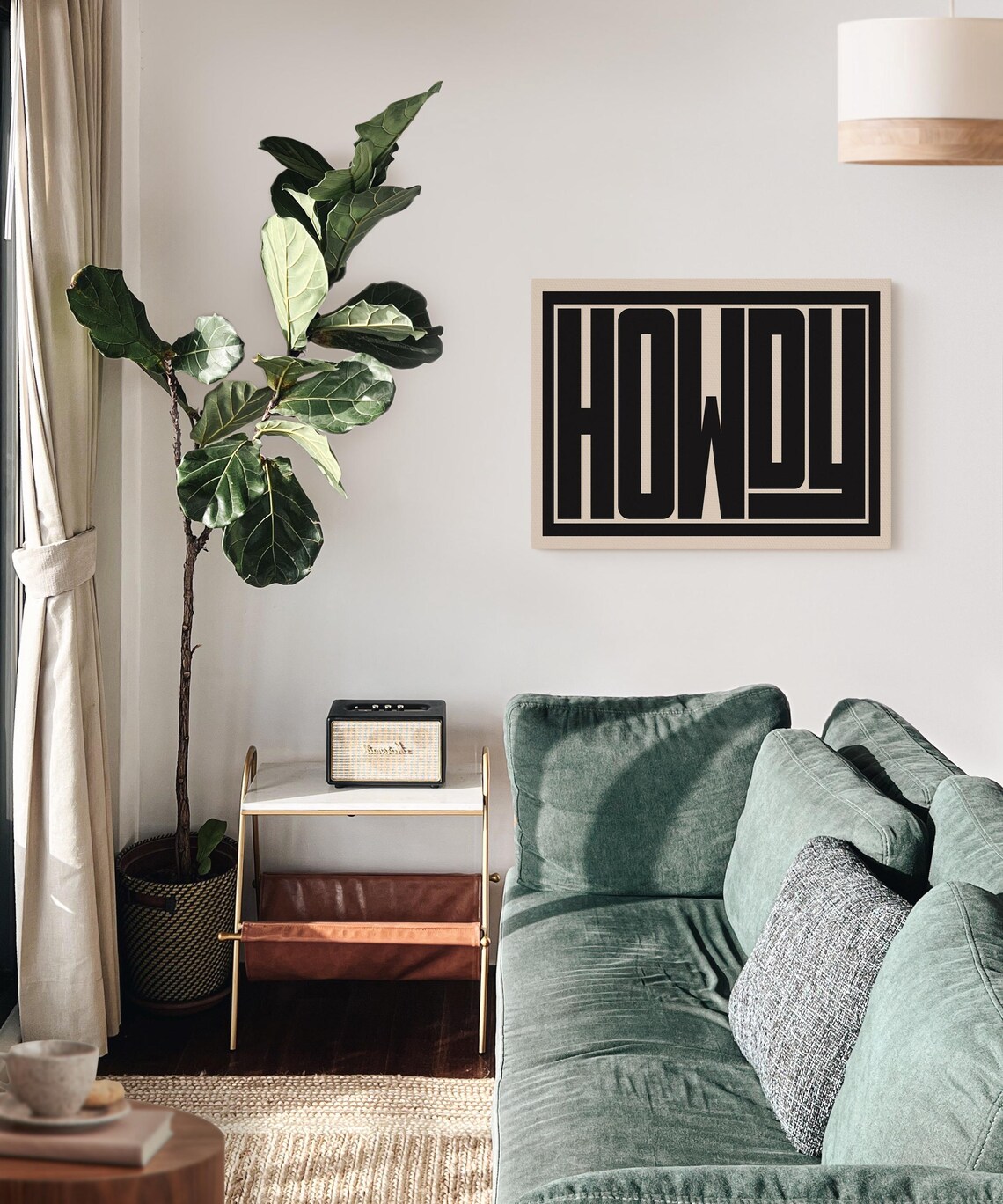 Howdy Typography Print Modern Minimalist Western Wall Art Decor - Image 2