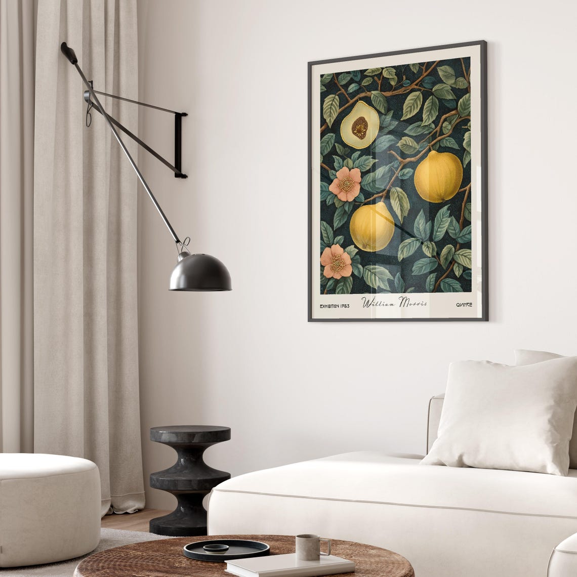William Morris Style Quince Botanical 1953 Vintage Fruit Art Poster - Image 2