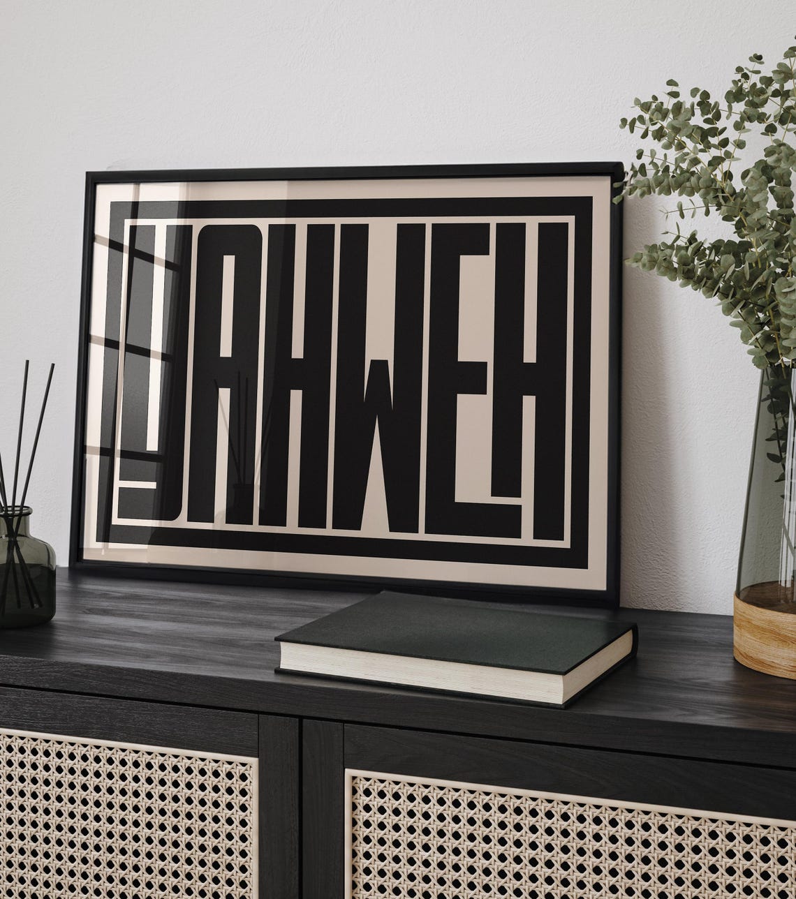Yahweh Bold Black Minimalist Typography Faith Statement Poster - Image 2