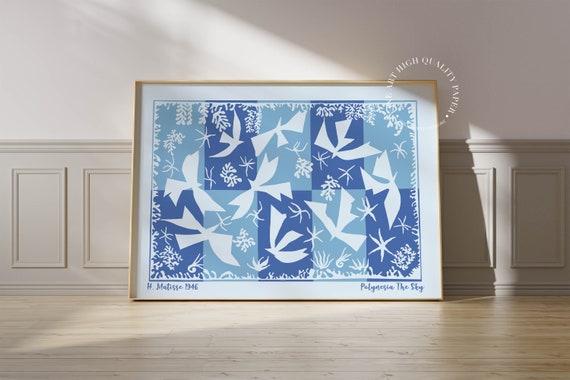 Blue Henri Matisse Print Polynesia The Sky Mid Century Modern Wall Art Abstract Poster 1946