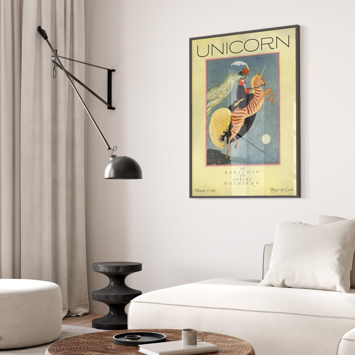 Unicorn February 1927 Spring Fashions Vintage Magazine Poster - Image 2