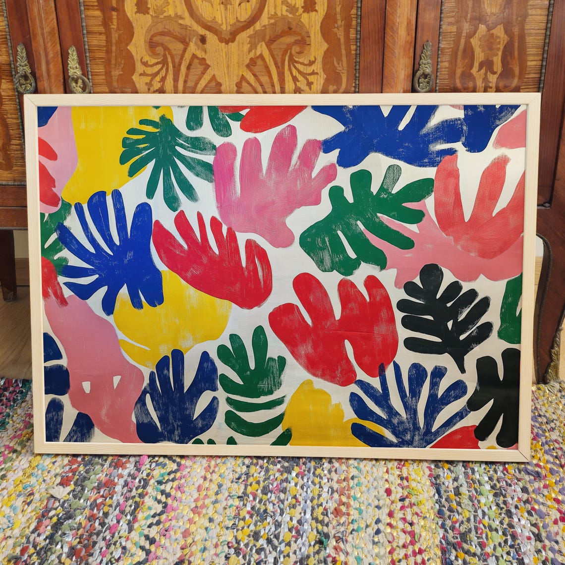 Colorful Matisse Inspired Abstract Art Print Modern Organic Shapes Wall Decor Poster - Image 3