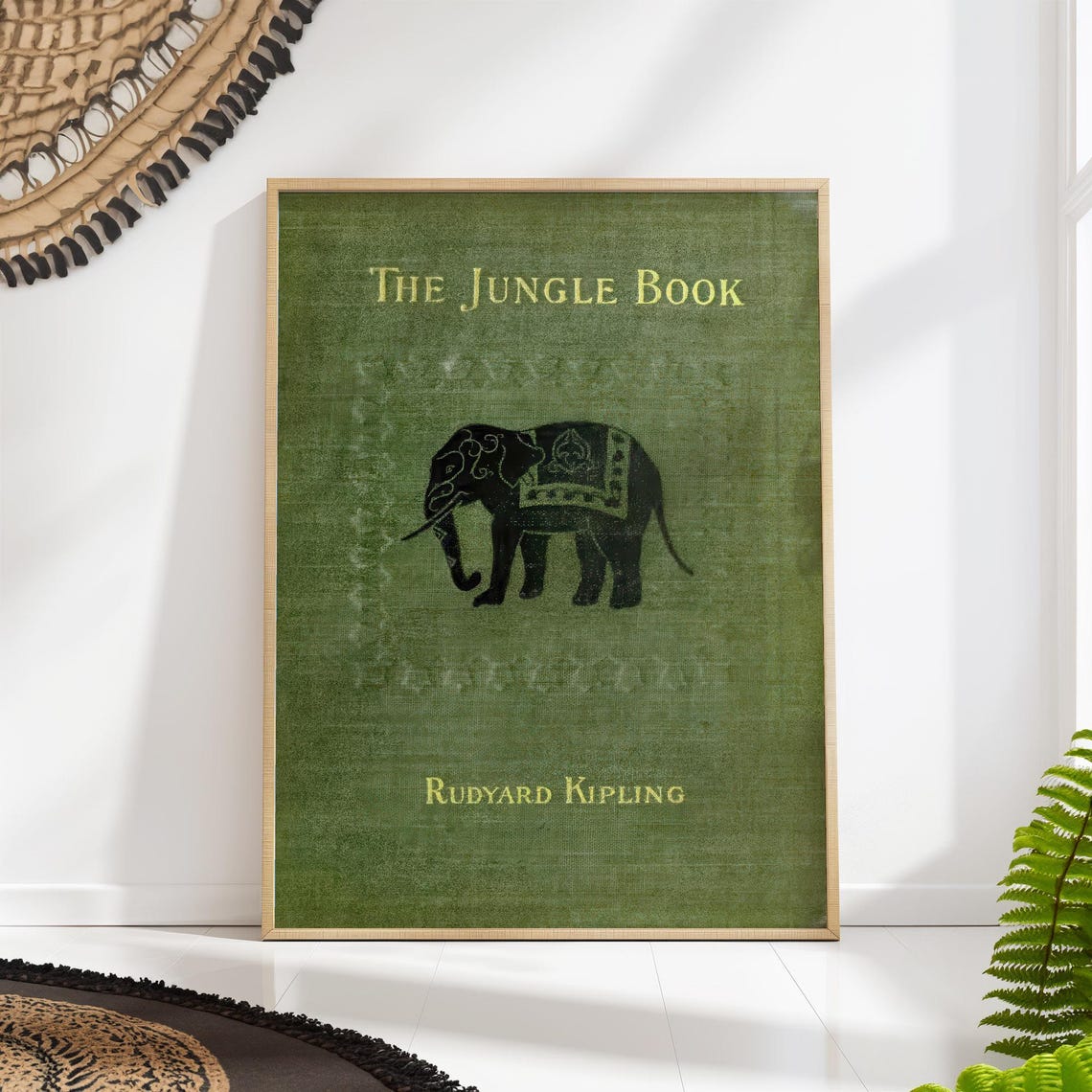 The Jungle Book Rudyard Kipling Vintage Green Cloth Cover Poster