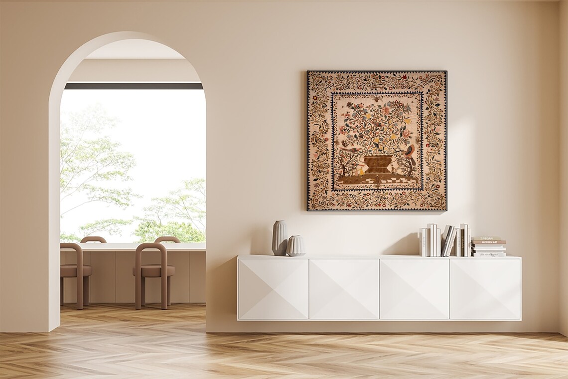 Palampore Tree of Life With Birds Vintage Textile Style Art Poster - Image 3