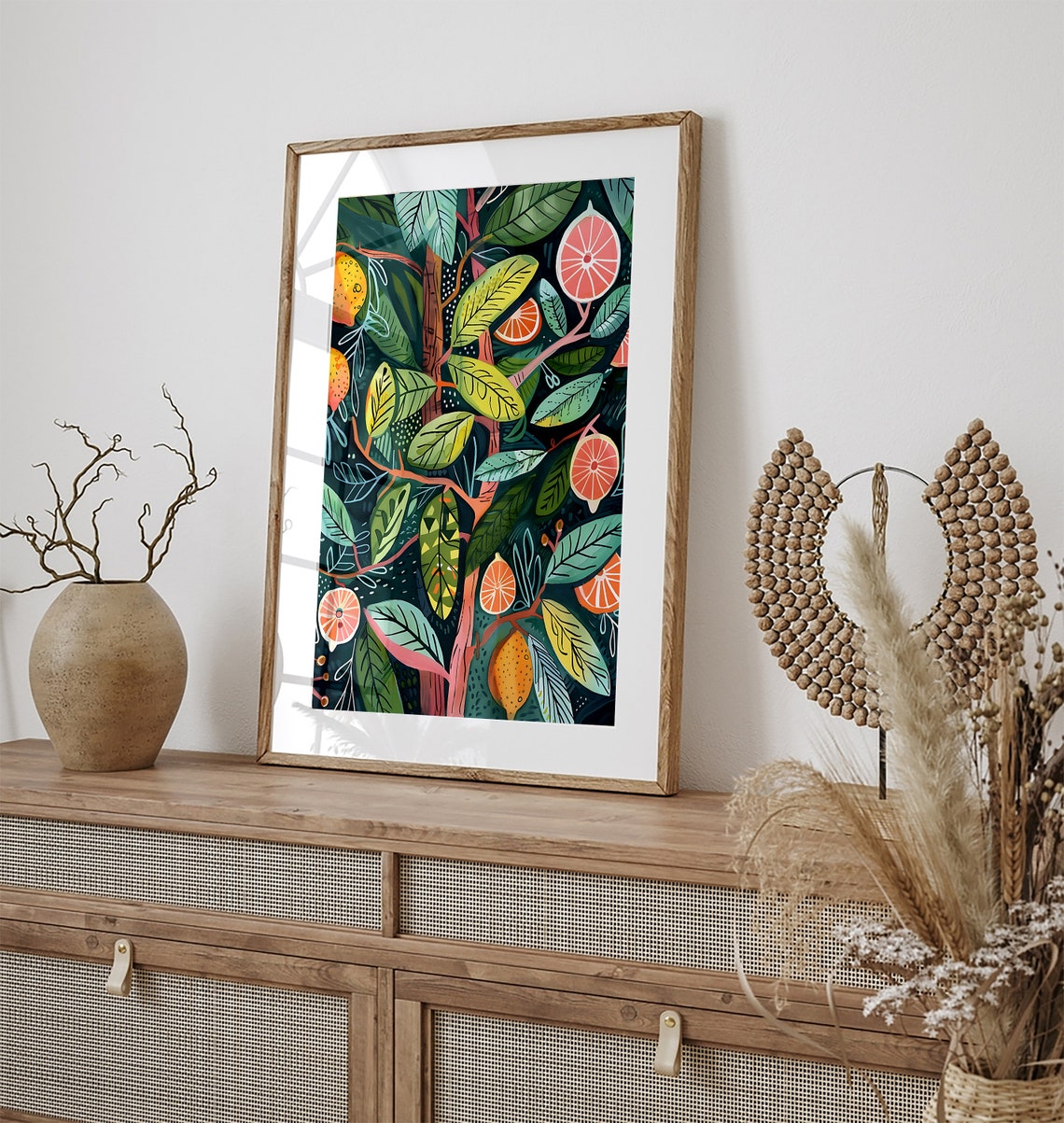 Citrus Tree Botanical Painting Lemons Oranges Kitchen Wall Art - Image 2