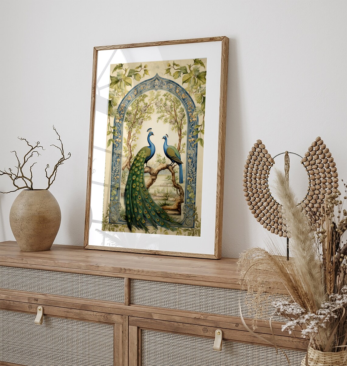 Peacock Mughal Indian Vintage Palace Art Print - Image 3