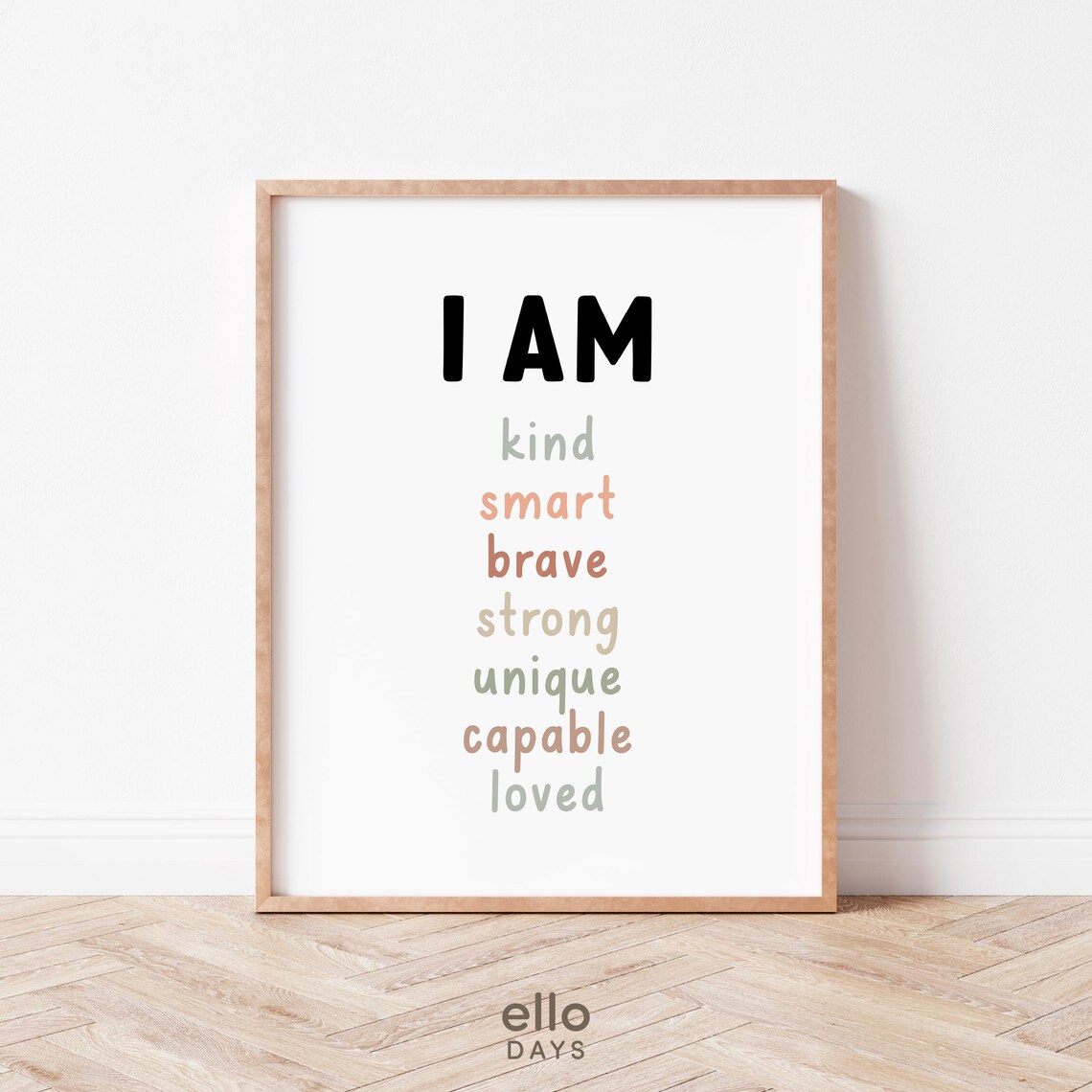 I Am Affirmations Print, Positive Classroom Decor