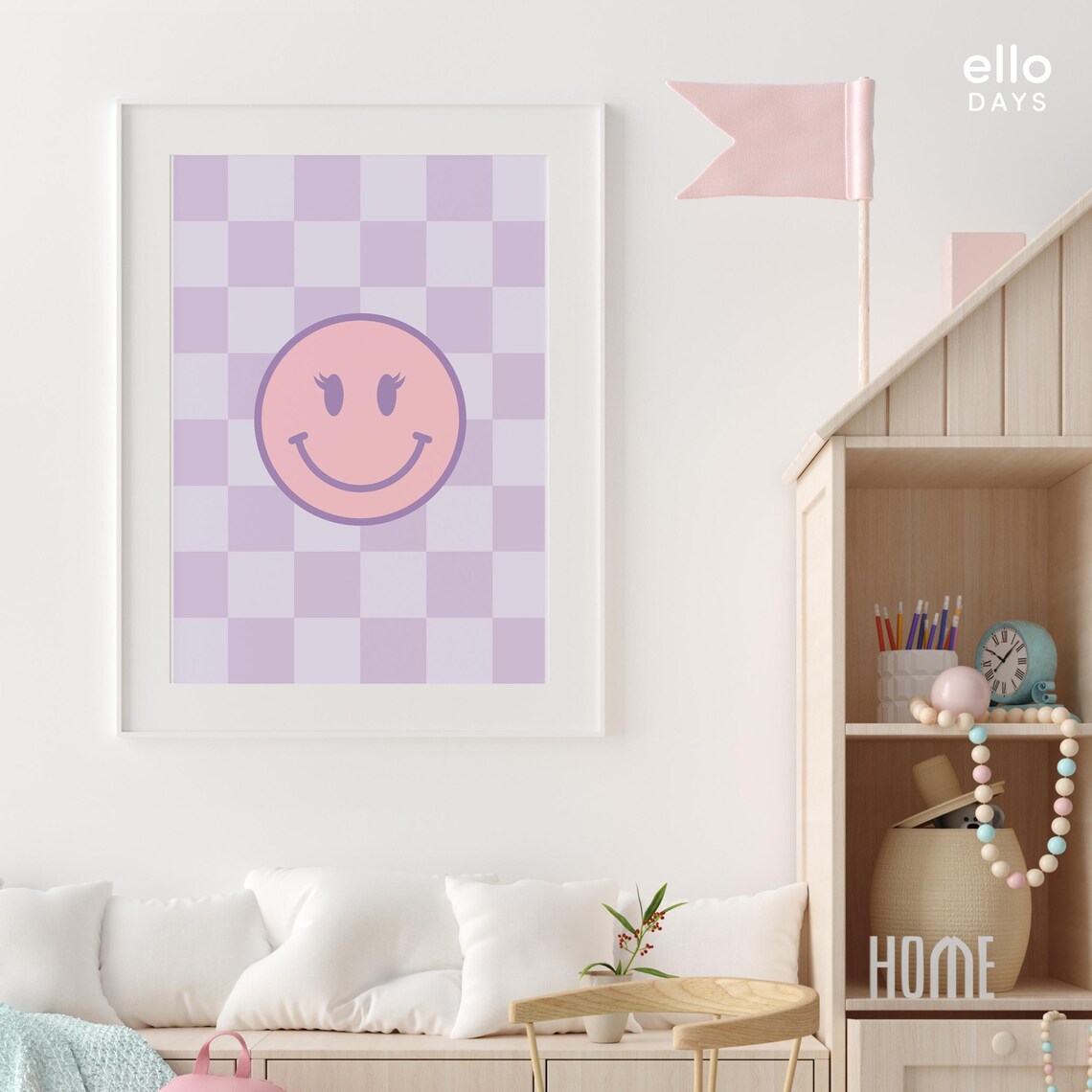 Girl Smiley Room Decor, Girly Wall Art Poster - Image 3