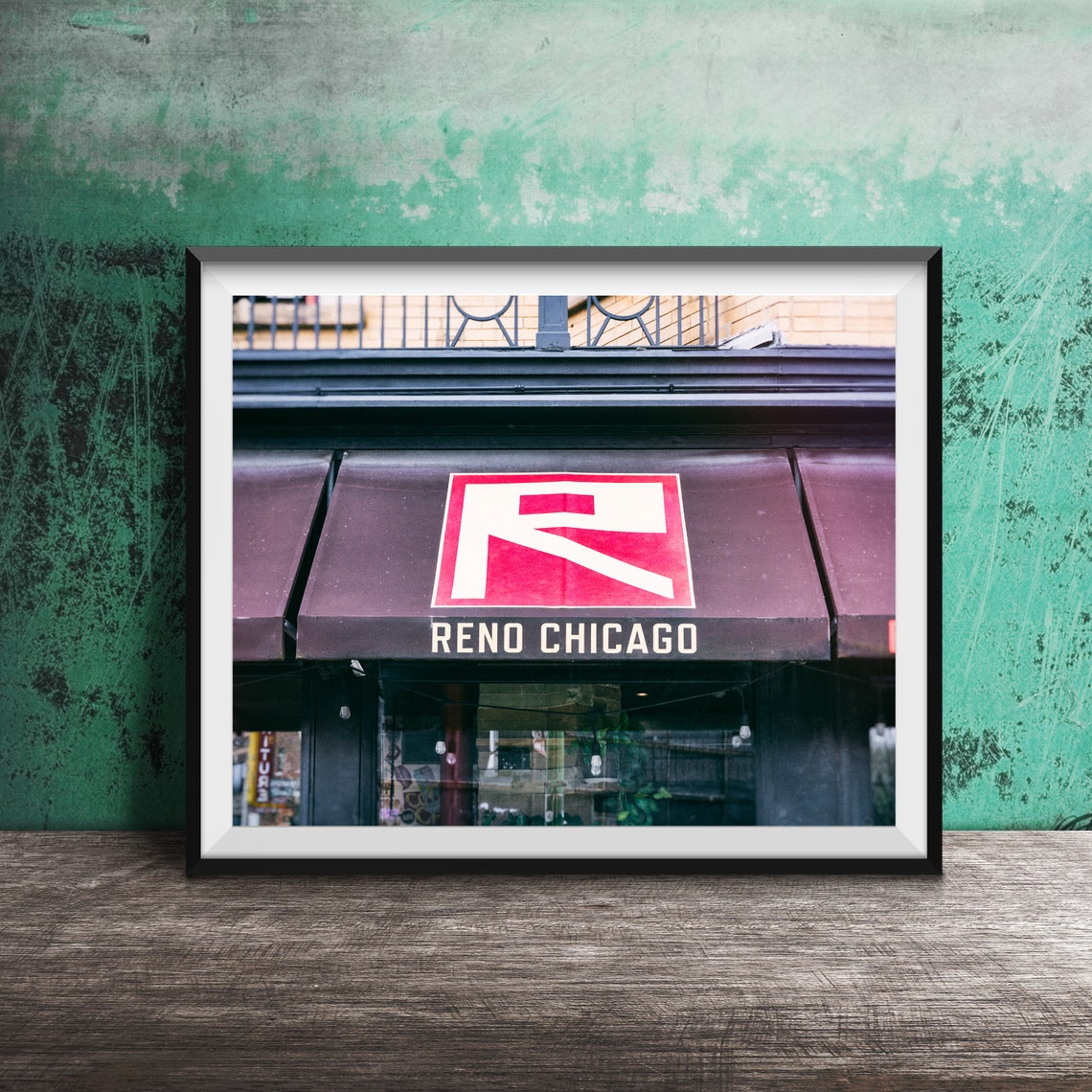 Reno Chicago Logan Square Restaurant Awning Sign Photography Poster