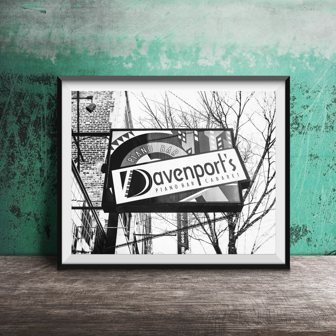 Davenport's Piano Bar Cabaret Colorful Art Deco Sign Photo Poster - Image 2