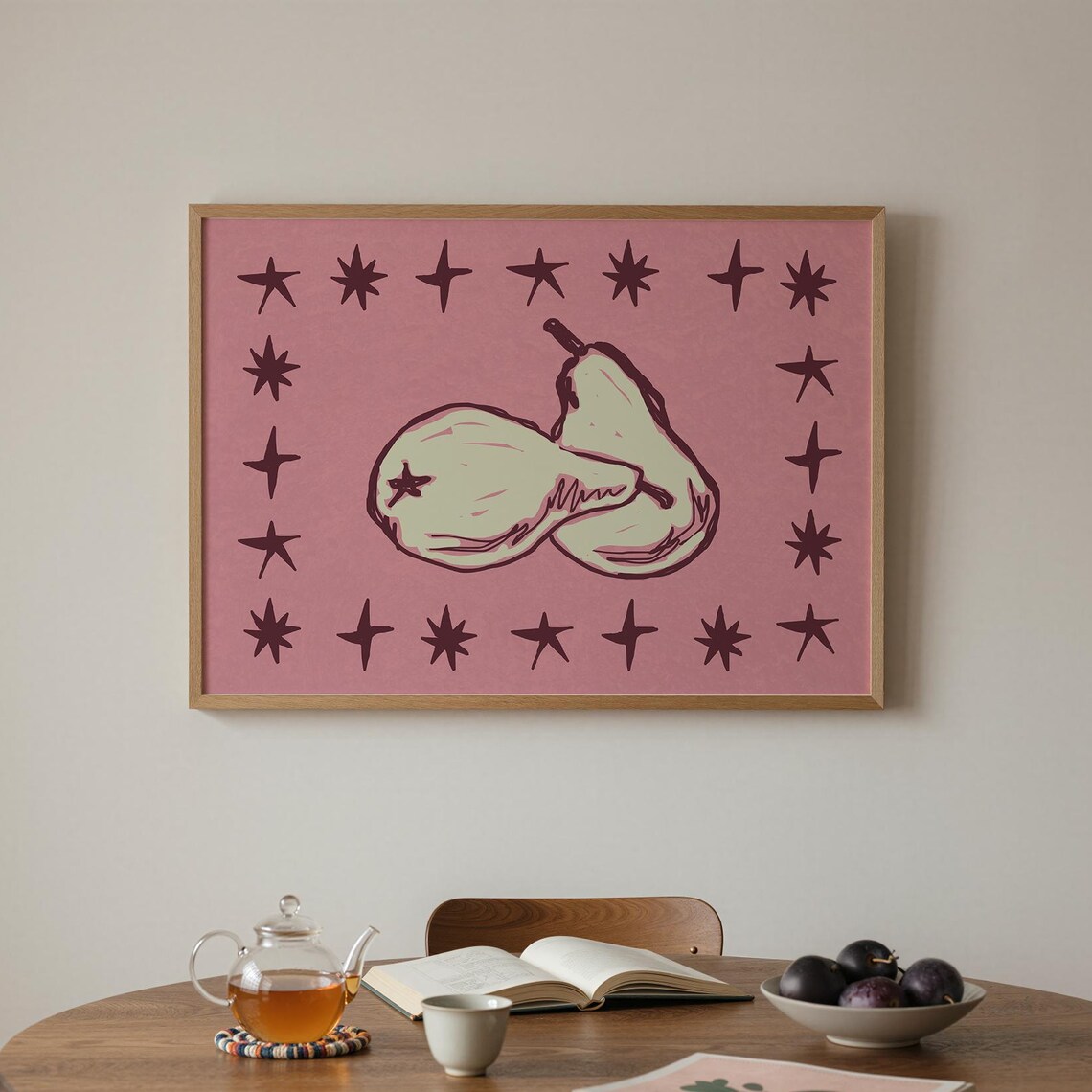 Pear Wall Art Print, Modern Kitchen Decor