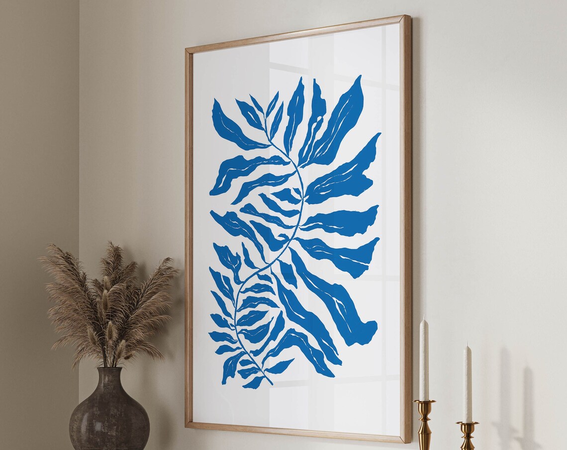 Floral Botanical Coastal Mid-Century Modern Art Print