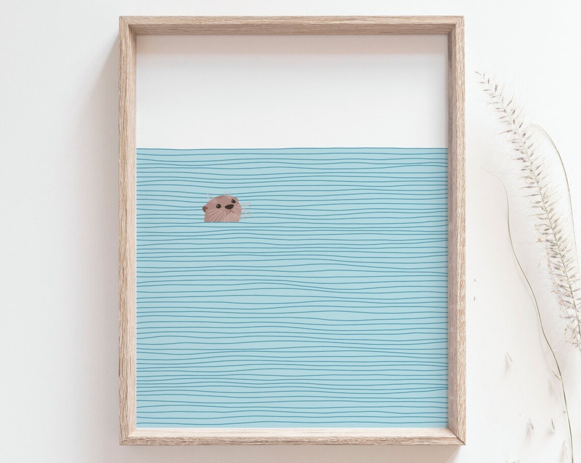 Otter Print, River Otter Nursery Art Print - Image 3