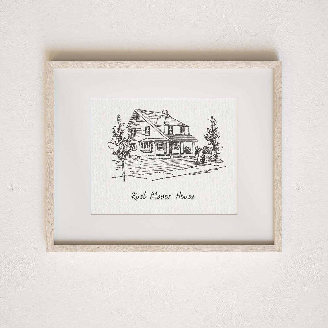 Custom House Sketch Print, House Portrait Art Print