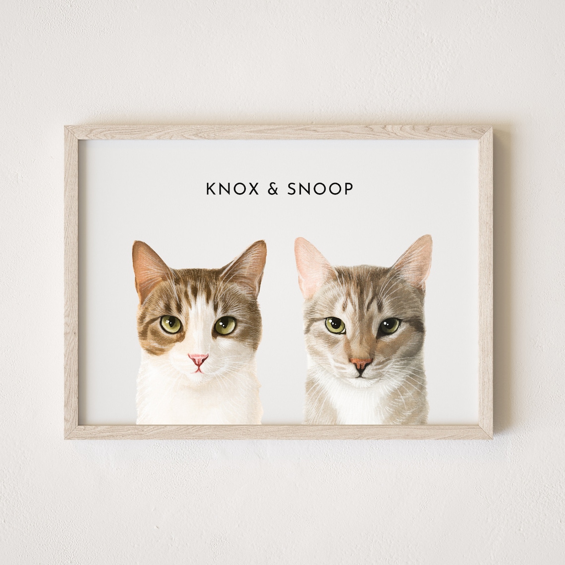Two Pet Watercolor Portrait, Custom From Photo Art Print - Image 3