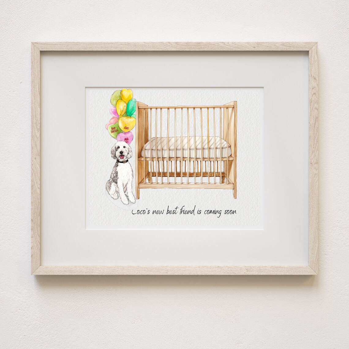 Pregnancy Announcement Watercolor Art Print - Image 3